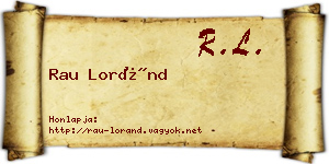 Rau Loránd névjegykártya